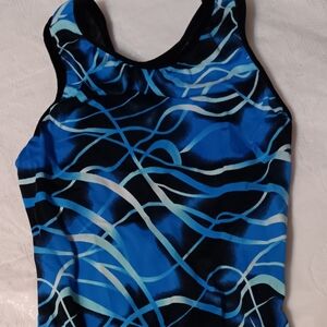 GK Gymnastic Leotard in Blue and Black